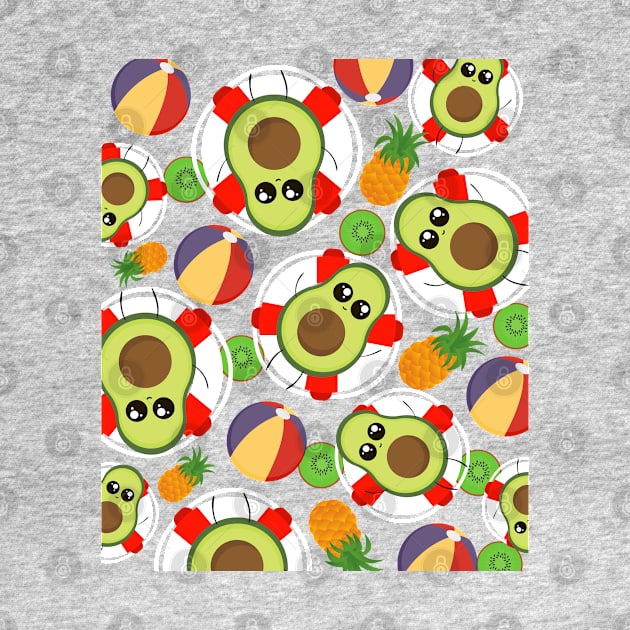 Avocado Pool Party Funny Pattern by Unique Treats Designs